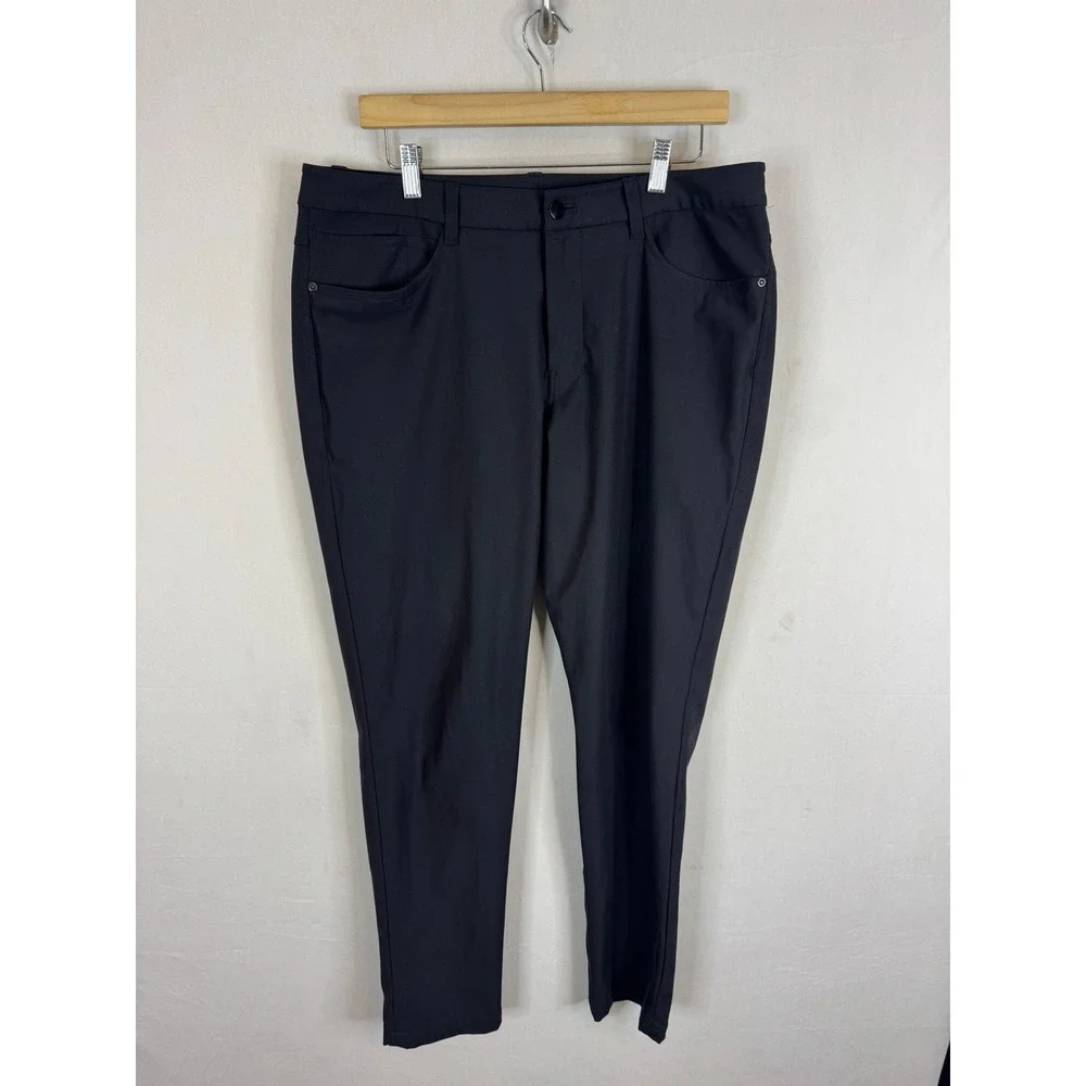 Lululemon ABCPant Slim Black Mens 34X31 LM5AQSS 5 Pocket Trousers